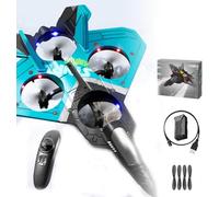 Endyniner Stealth Raptor Airplane - 2026 RC Airplane, 2.4ghz Remote Control Fighter Jet with 6-Axis Gyro, RC Plane with 360° Flips and Lights (blue)