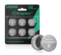 Enegitech CR2450 Lithium Coin Batteries Button 2450 3V for Use in Key Fobs, Scales, and Temperature Sensors, Hygrometers, Remote Controls, Electronic Scales, Digital Clocks, Smart Meters (6 Pack)