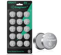 Enegitech CR2477 Lithium Button Battery Coin 2477 3V button cell for Wall Clocks, Hygrometers, Electronic Scales, Smart Meters，Small Electronic Devices Coin cell 15 Pack