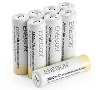 ENEGON AA Rechargeable Batteries 8 Pack, 2800mAh 1.2V Ni-MH High Capacity AA Batteries with Storage Case, Long Lasting & Eco-Friendly for Household Devices