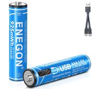ENEGON AAA Rechargeable Batteries 2 Pack, 1.5V 925mWh USB C Lithium Batteries with 2-in-1 Charging Cable, No Charger Needed, USB Rechargeable, Eco-Friendly, for High-Drain Devices