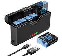 ENEGON Battery Set for GoPro Hero 13 Black/Enduro - 3 x 2400 mAh High Performance Batteries with Long Runtime + 3-Channel USB-C Charger