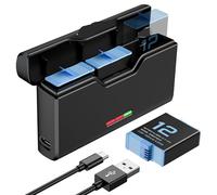 ENEGON Battery Set for Hero 12, 11, 10, 9-3 x 1800 mAh Batteries and 3 Channel USB LCD Battery Charger, Fully Compatible (3 x Batteries + 1 x Charger