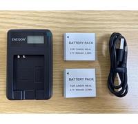 ENEGON Confezione da 2 Batteries NB-4L da 1200 mAh e Carica Battery, Con Cavo USB-C e Display LCD, for Canon IXUS 30, 40, 50, 55, 60, 65, 70, 75, 80, 100, 110, 120, 130 is, 115, 220, 230 255 HS