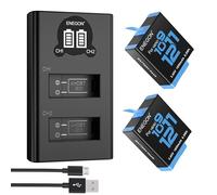 ENEGON Hero 12 11 10 9 Battery 1800mAh 2 Pack Rechargeable Li-Ion Battery and Dual Smart LCD Port Charger for Gopro Hero 12 11 10 9 Black Action Camera Battery Chargers