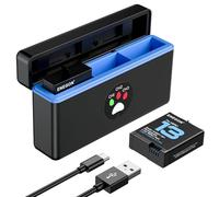 ENEGON Hero 13 Rechargeable Li-Ion Battery 2-Pack with triple Slot Fast Charger Compatible with Gopro Hero 13 Black Action Camera,LED Display.