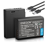 ENEGON LP-E10 USB-C Direct Charge Replacement Batteries 1500mAh (Twin Pack) for LP-E10, Compatible with Canon EOS Rebel T3, T5, T6, Kiss X50, Kiss X70, EOS 1100D, EOS 1200D, EOS 1300D Digital Cameras