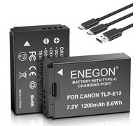 ENEGON LP-E12 Type C Charging Port Battery for Canon EOS M50, M50 Mark II, M, M2, M10, M100, M200, Rebel SL1, PowerShot SX70 HS SLR Cameras.