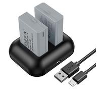 ENEGON Replacement Battery (2-Pack) and Rapid Dual Charger for Canon LP-E5 and Canon EOS Rebel XS, Rebel T1i, Rebel XSi, 1000D, 500D, 450D, Kiss X3, Kiss X2, Kiss F