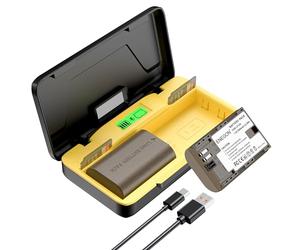 ENEGON LP-E6/LP-E6N Battery 3000mAh & 20W Fast Charger Set for Canon EOS 5D Mark II/III/IV, 5DS, 5DS R, 6D, 7D, 7D Mark II, 60D, 70D, 80D, 90D.Etc, LCD Display