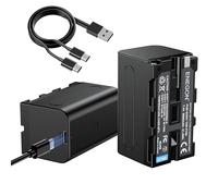 ENEGON NP-F750 USB-C Direct Charging Replacement Batteries 5600mAh (Twin Pack) for NP-F980 NP-F970 NP-F960 NP-F950 NP-F930 NP-F770 NP-F750 NP-F570 NP-F550