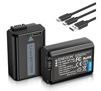 ENEGON NP-FW50 Type C Charging Port Battery(2 * 1500mAh) for Sony ZV-E10; A6000, A5100, A5000, A6300, A6500, A6400, Alpha 7,A7, A7II, A7R, A7RII, A7S, A7SII; RX10 NEX-3/5/7 Series
