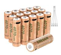 ENEGON Rechargeable AA Lithium Batteries 16-Pack, 1.5V 4070mWh High Capacity Battery, Long Lasting for High-Drain Devices, 500+ Charge Cycles.