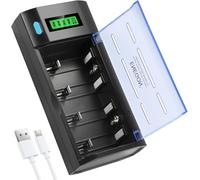 ENEGON Universal Battery Charger for C D AA AAA 9V NI-MH NI-CD Rechargeable Batteries with Discharge Function and LCD Display, Fast AA AAA Battery Charger