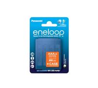 eneloop AAA/Micro Ni-MH battery (4-pack, blue case), rechargeable battery | Pre-charged with solar power, up to 2,100 charging cycles, 70% charge after 10 years, environmentally friendly packaging