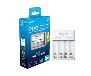 eneloop Basic USB Charger, for 2-4 AA/AAA Rechargeable Batteries, 10h charging time, 6 Safety Features, USB