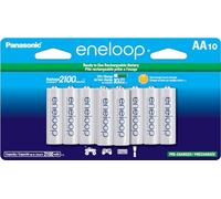 Eneloop Panasonic BK-3MCCA10FA AA 2100 Cycle Ni-MH Rechargeable Pre-Charged Batteries, Pack of 10 Batteries