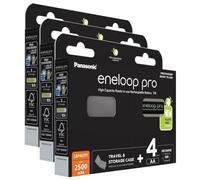 Eneloop Pro 3 x 4 AA 2500mAh Rechargeable Batteries + Storage Box
