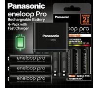 Eneloop Pro AAA High Capacity NiMH Battery 3hcca Rechargeable Battery Low Self Discharge 4hcca, 4 Battery + 1 Charger 4 battery 1 charger