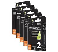 2 Panasonic Eneloop Pro Rechargeable AA HR6 Batteries Blister 1.2V 2500mAh