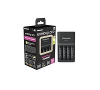 eneloop pro SmartPlus Charger, for 1-4 AA/AAA Rechargeable Batteries, 2h Charging Time, 10 Safety Features, 4 eneloop pro AA batteries included (2500 mAh), UK plug