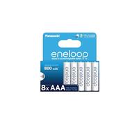 eneloop Rechargeable AAA Batteries (8 Pack) 800 mAh NiMH | Micro LR03 Triple A Battery - 4x Longer Lasting - 100% Recyclable Plastic Free Packaging - Over 2000 Charging Cycles