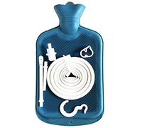 Enema Bag Kit, 6Pcs Rubber Enema Cleaner with 2L Hot Water Bottle 4.9ft Hose Flow Controll Valve 2 Syringe Pipe Hook Water Coffee Enema Kit for Colon Detox Cleanse Enemas(Blue)