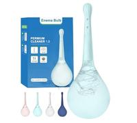 Enema Bulb douches for Men - Anti-Backflow Silicone Douche Bulb with 5 Metal Nozzle Holes,Home Enema Kit for Constipation Relief & Colon Cleanse,Bulb Syringe for Men & Women（Blue）