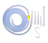 Enema Kit Replacement Part Silicone Enema Hose Colon Cleansing Accessories, Include 6.5 ft Tubing, Tips, Connectors, Stopcock Tap, Clamp and Hook