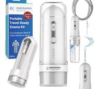 ENEMAPRO-Electric Enema & Douche Kit for Constipation Relief & Colon Cleanse | 200mL USB-C Rechargeable | Soft Silicone Nozzle | Use Standing or Sitting | Travel-Ready for Men, Women & Elderly