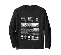 Enemies to Lovers Expert Label Bookish Smutty Book Merch Long Sleeve T-Shirt