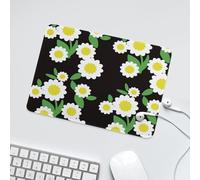 ENEN 3D Flowers Gaming Mouse Pad, Computer Keyboard Mouse Mat, Non-Slip Waterproof Mousepad with Rubber Base, Washable, Desk Pad Laptop for Home Office Work (Black 01,20x24cm)