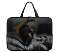 ENEN Animals Print Laptop Bag 10-17 Inch, Waterproof Laptop Case Laptop Sleeve with Handle, Laptop Bags for Women Men Laptop Handbags for Business, Office, School (10’’,Black Cat 3)