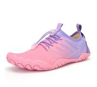 ENEN Barefoot Shoes for Womens Mens, Grounding Water Shoes Size 5-8.5 Beach Swimming Socks Wide Fit Non-Slip Lightweight for Swimming Pool Beach Snorkeling Diving Lake (5,A023 Pink Purple)