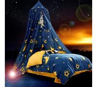 ENEN Bed Canopy for Girls Mosquito Net for Bed Round Dome Canopy for Bedroom Kids, Canopy Bed Curtains for Reading Corner Bed Room Nursery Room Baby Crib Decorations (Stars)