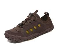 ENEN Breathable Quick Dry Water Shoes, 3.5-11.5 UK Barefoot Shoes Womens Mens, Swimming Socks Hollow, Anti-Slip Water Socks for Surf Diving Walk Reef Seaside Sports (Brown,5.5)