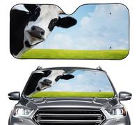 ENEN Car Sun Shade for Windshield, Reflective Aluminum Foil Foldable Car Sunshade Front Window, Truck Dashboard Sun Protector, Printed Interior Shield (Cow Pattern 6,145x69.5cm)