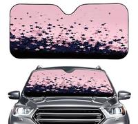ENEN Car Sun Shade for Windshield, Reflective Foldable Car Sunshade Front Window, SUV Truck Dashboard Sun Protector, Printed Interior Shield,Stars Moon Print (Pink Black,ONESIZE)
