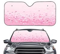 ENEN Car Sun Shade for Windshield, Reflective Foldable Car Sunshade Front Window, SUV Truck Dashboard Sun Protector, Printed Interior Shield,Stars Moon Print (Pink,ONESIZE)