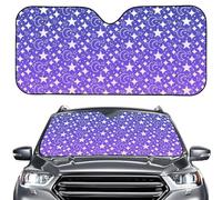 ENEN Car Sun Shade for Windshield, Reflective Foldable Car Sunshade Front Window, SUV Truck Dashboard Sun Protector, Printed Interior Shield,Stars Moon Print (Moon,ONESIZE)