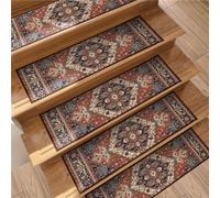 ENEN Carpet Stair Treads Self Adhesive, Non-Slip Carpet Stair Runner Carpet Stairs Mats Removable Reused for Kids Elders and Pets (15pc,Bohemia 4)