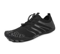 ENEN Colorful Unisex Water Shoes, Breathable Quick Dry Barefoot Shoes Womens Mens, Swimming Socks with Drainage Hole, Anti-Slip Water Socks for Surf Diving Walk Reef Seaside Sports (Black,5)