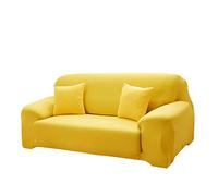 ENEN Elastic Sofa Covers, Solid Color Stretch Sofa Slipcovers 1/2/3/4 Seater Sofa Cover Form Fit Couch Cover, Furniture Protector with Anti Slipping Stick (Yellow,2 Seater(141-180cm))