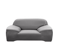ENEN Elastic Sofa Covers, Solid Color Stretch Sofa Slipcovers 1/2/3/4 Seater Sofa Cover Form Fit Couch Cover, Furniture Protector with Anti Slipping Stick (Silver Gray,1 Seater(90-140cm))