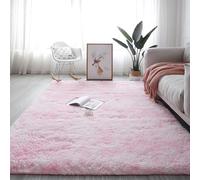 ENEN Fluffy Shaggy Area Rugs Living Room Rugs for Bedroom Winter Area Rugs Floor Carpets Mat Anti Slip Rectangular Rug for Kids Room Home Decor (100x120CM,Light pink)