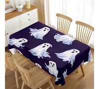 ENEN Halloween Table Cloths Halloween 3d Ghost Printed Tablecloths Rectangular Washable Stain-Resistant Table Cover for Party Decoration Home Decor (Hundred ghosts,100x100cm)