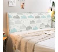 ENEN Headboard Cover Stretch Bed Children Headboard Cover All-inclusive Headboard Dustproof Protector Cover, Single Double King Size Headboard Covers for Bedroom Decor (Cloud,120cm)