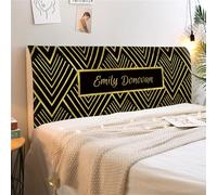 ENEN Headboard Cover Stretch Bed Girly Style Headboard Cover All-inclusive Headboard Dustproof Protector Cover, Single Double King Size Headboard Covers (150cm,Black gold)