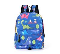 ENEN Kids Backpack for Girls/Boys, Dinosaur Forest Pattern School Bag Large Capacity Daily Children's Rucksack Bookbags for Elementary Primary School Kindergarten Nursery (Blue,20x24cm)