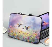 ENEN Laptop Bag 10-17 Inch Laptop Case Laptop Sleeve With Zippered 3D Hummingbird Laptop Bags for Women Men, Laptop Handbags for Business, Office, School (12 inch,flower field)